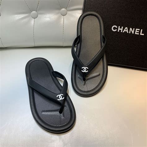 chanel flip flops with chain replica|chanel wedge flip flops.